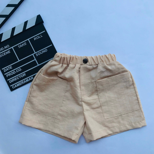 Quần Short Đùi Cho Bé Trai Bé Gái Chất Đũi Xước Mát Nhẹ Co Giãn Tốt Size 10-35kg
