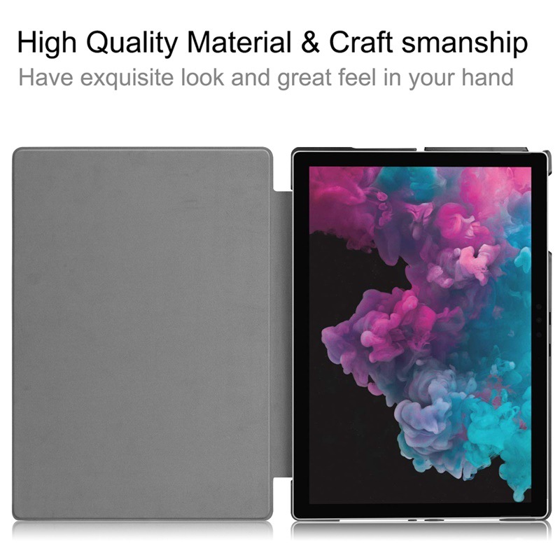 Bao Da Cover Cho Máy Tính Bảng Microsoft Surface Pro 4 / 5 / 6 / 7 12.3 Inch 2019 Hỗ Trợ Smart Cover