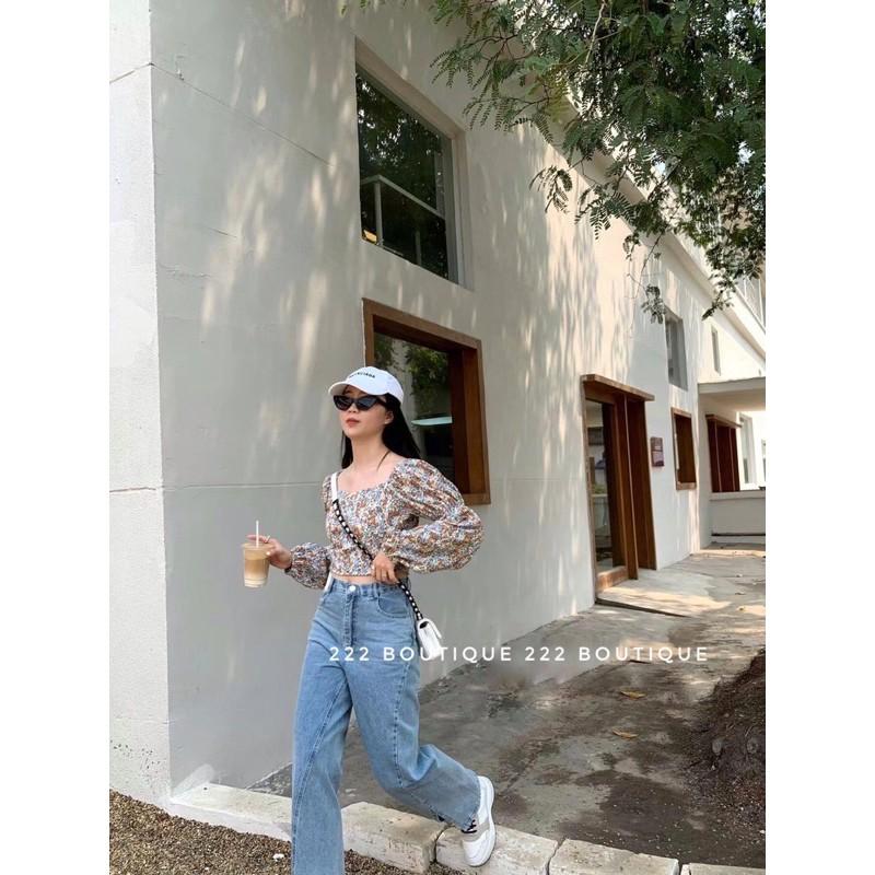 Áo trễ vai hoa nhí