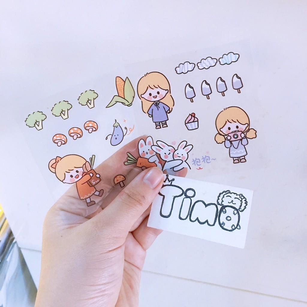 Hộp Sticker Cute Anime Dễ Thương 100-200 Tấm Dán Trang Trí Sổ Tay Và Góc Học Tập Mũ Bảo Hiểm