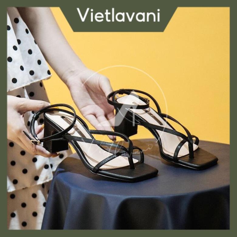 Hot 2023 GIÀY SANDAL CAO GÓT MÃ S13 XỎ NGÓN 2 MÀU ĐEN VÀ TRẮNG VIETLAVANI ĐẸP BỀN CHUẨN XUẤT