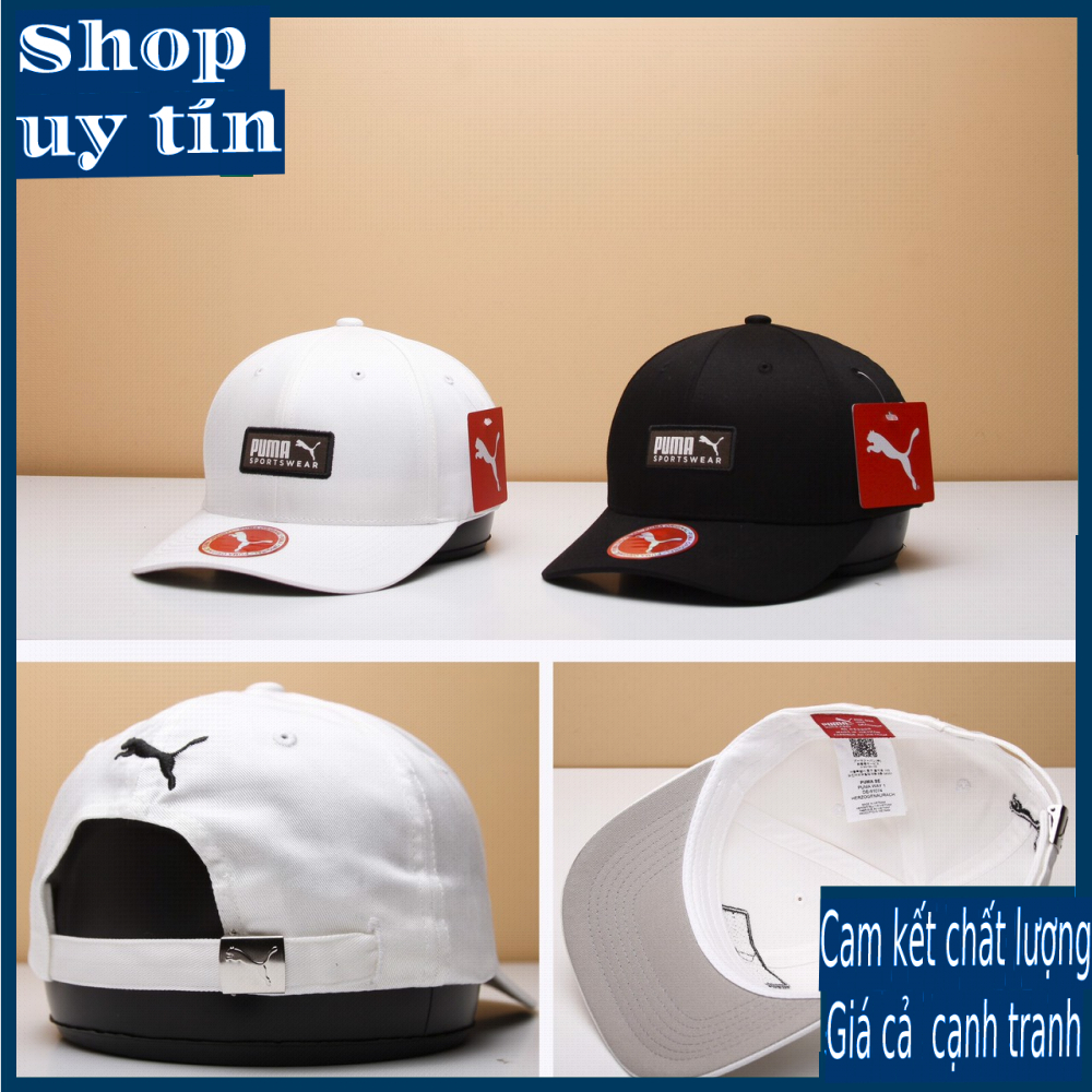 [ Miễn ship / giảm giá ] MŨ NÓN LƯỠI TRAI NAM NỮ LOGO PM BASIC CAO CẤP - màu đen / màu trắng