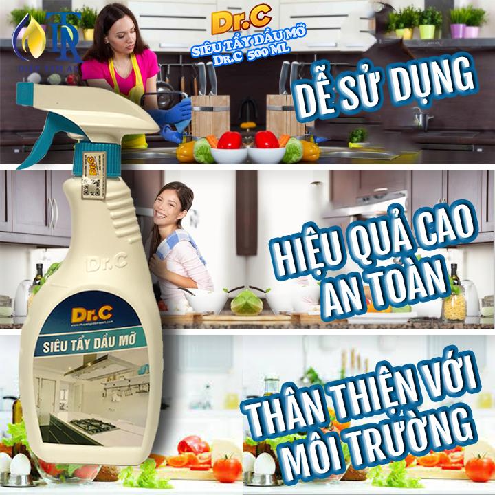 Siêu tẩy dầu mỡ Dr.C 500 ml