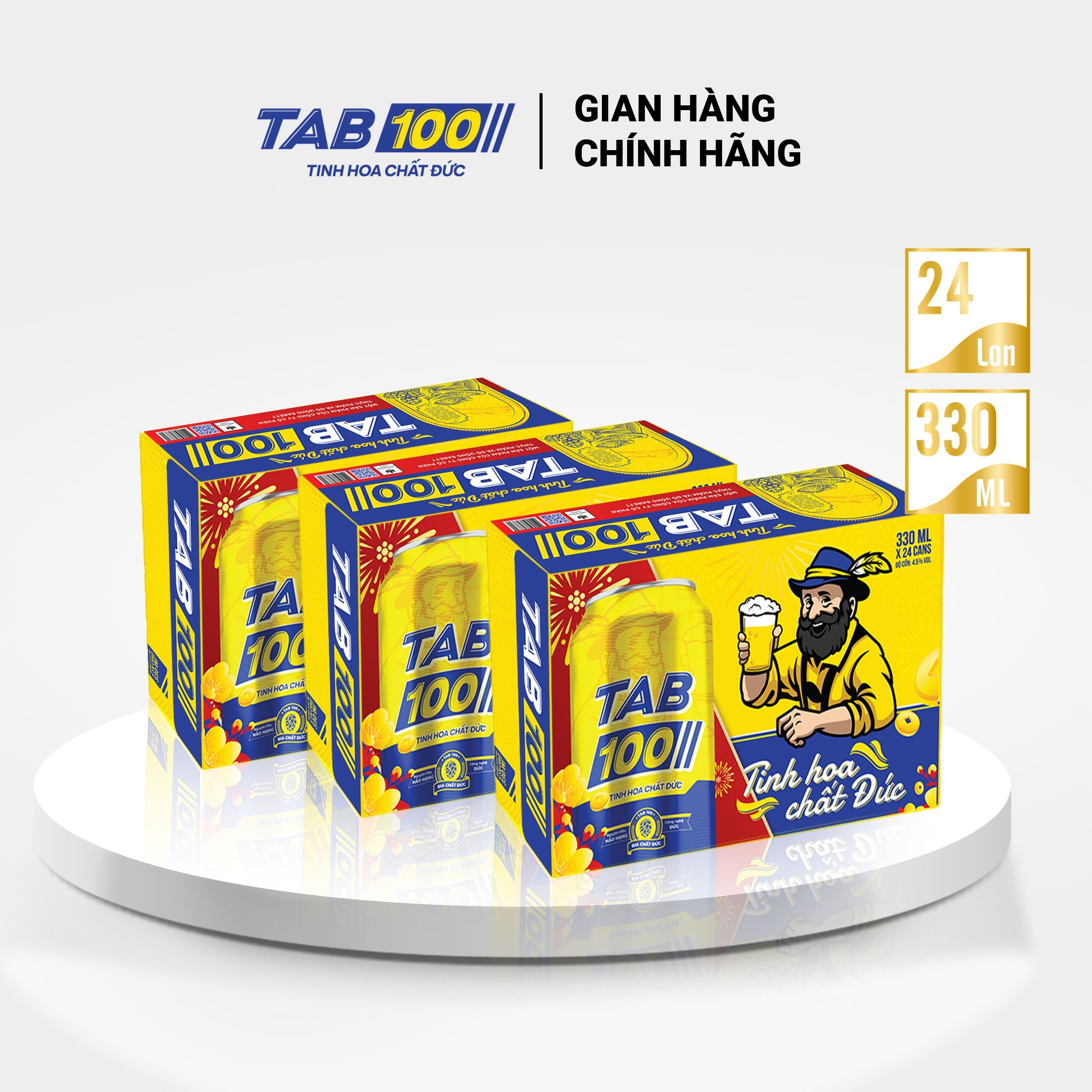 Combo 3 thùng bia TAB 100 (24 lon 330ml)