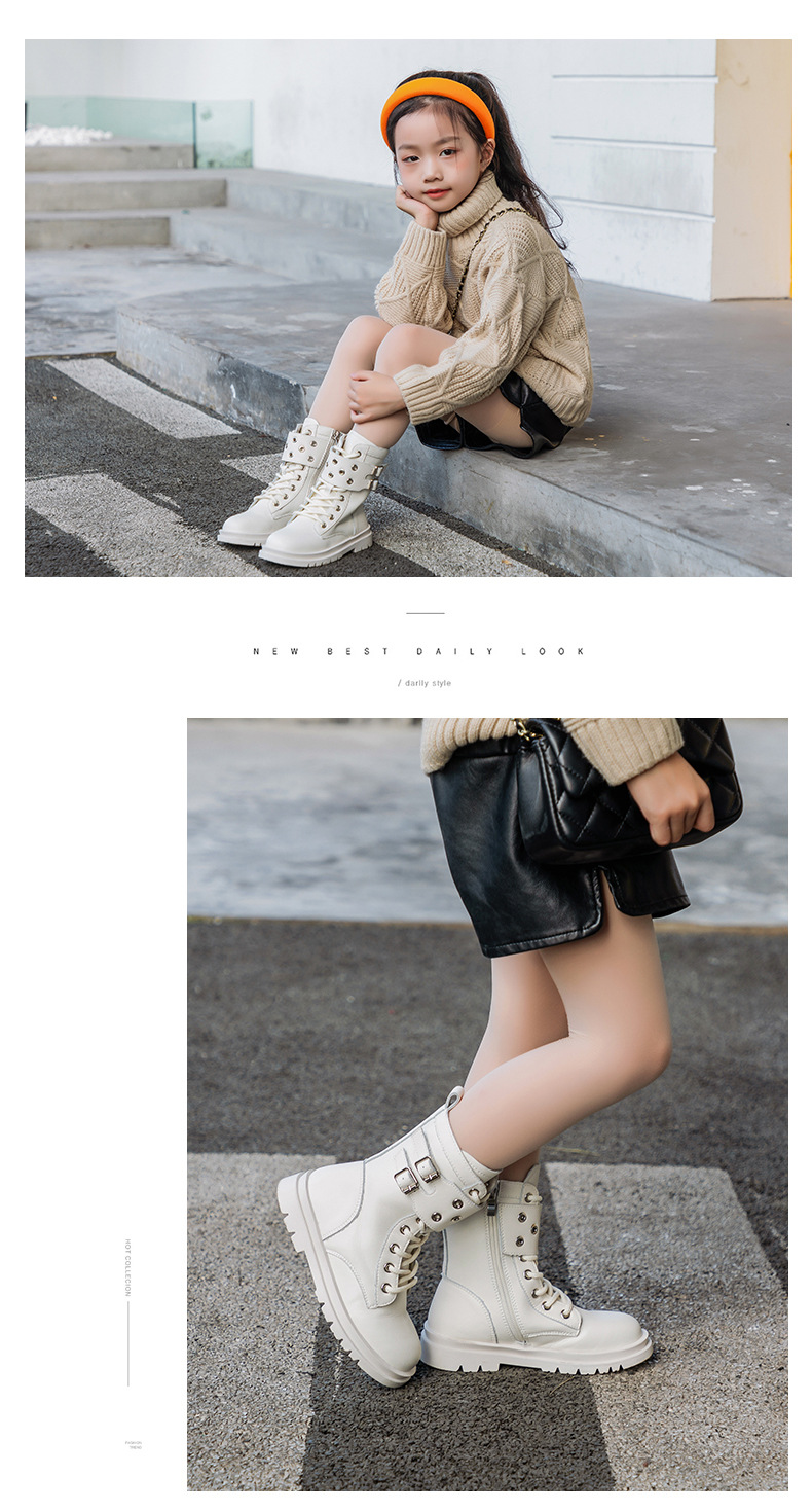Giày bốt boots cổ cao cho bé gái phong cách Hàn Quốc đẹp diện đi chơi đi tiệc size 26-37 hàng Quảng Châu cao cấp