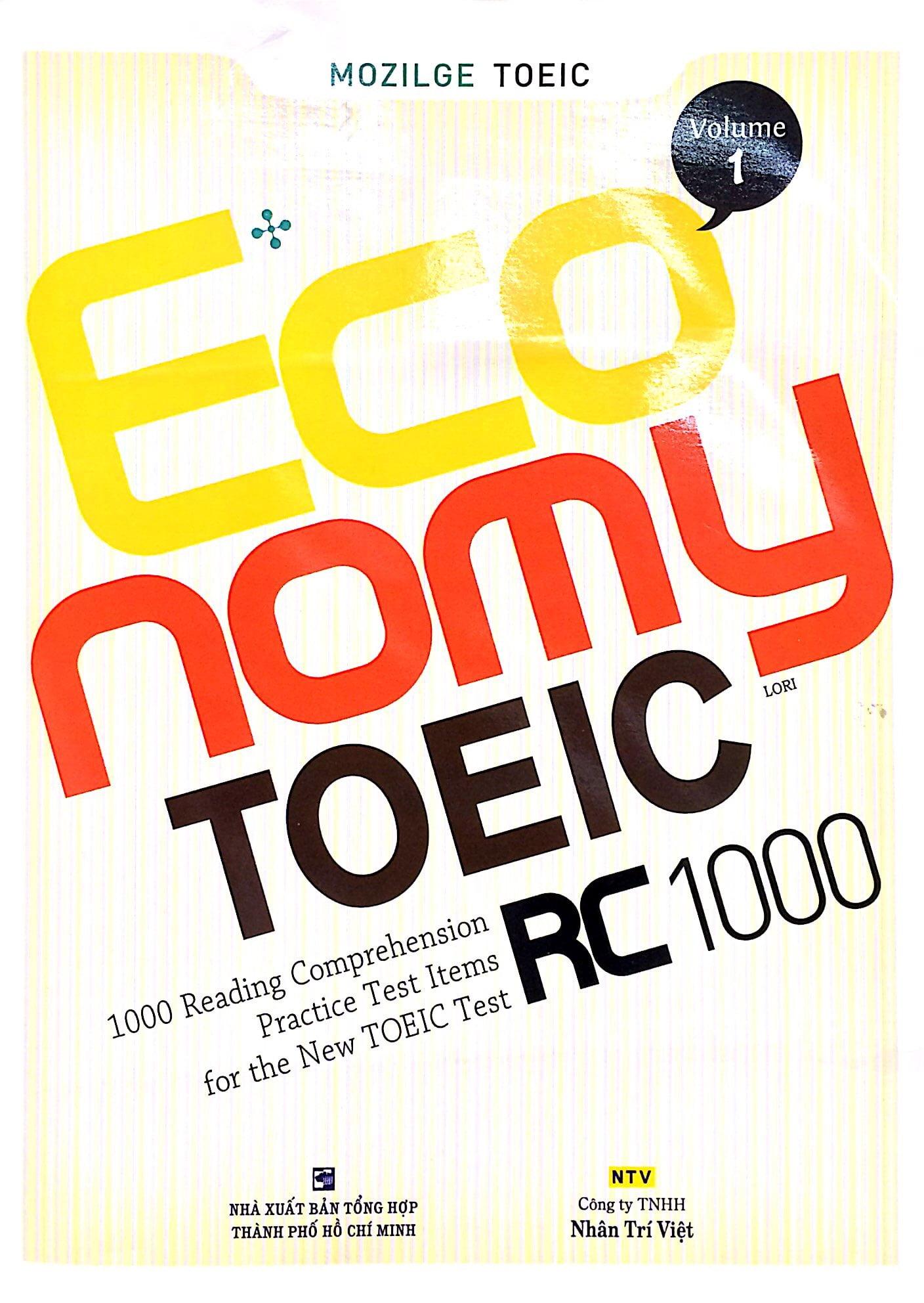 Sách Economy TOEIC RC1000 Volume 1