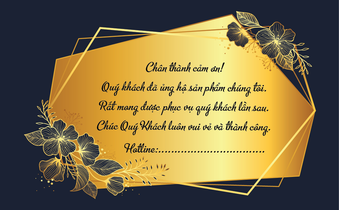 500 Thẻ Cảm Ơn Cho Shop - Mẫu 10 - Màu Xanh Đen