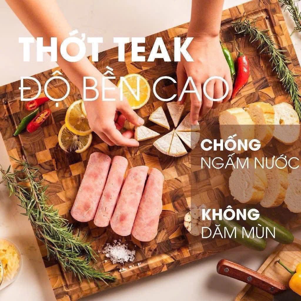 Thớt Gỗ Teak Kiai K001 Nhật Bản (30x20x2,5cm) hàng chính hãng