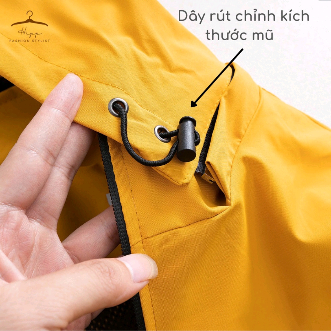 Áo khoác gió 2 lớp lót lưới chống thấm nước, kiểu dáng unisex [THEM02