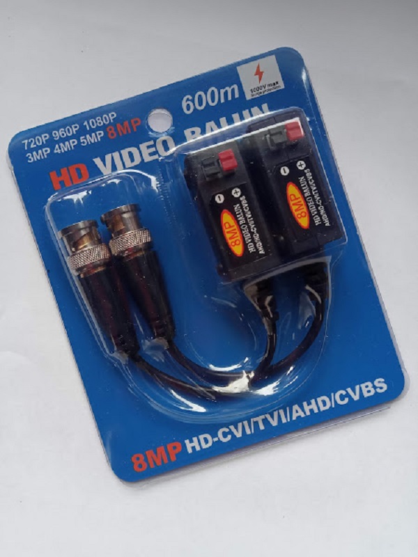 Video balun 8mp, lõi đồng chống nhiễu cho camera (20 bộ)