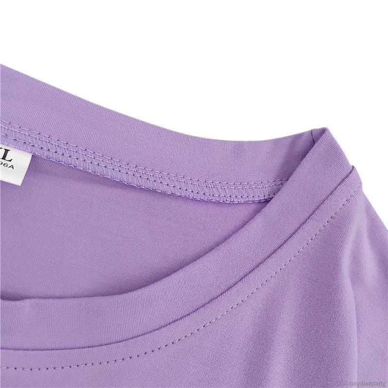 Women Round Collar Print Slim Short Sleeve T-Shirt Tops