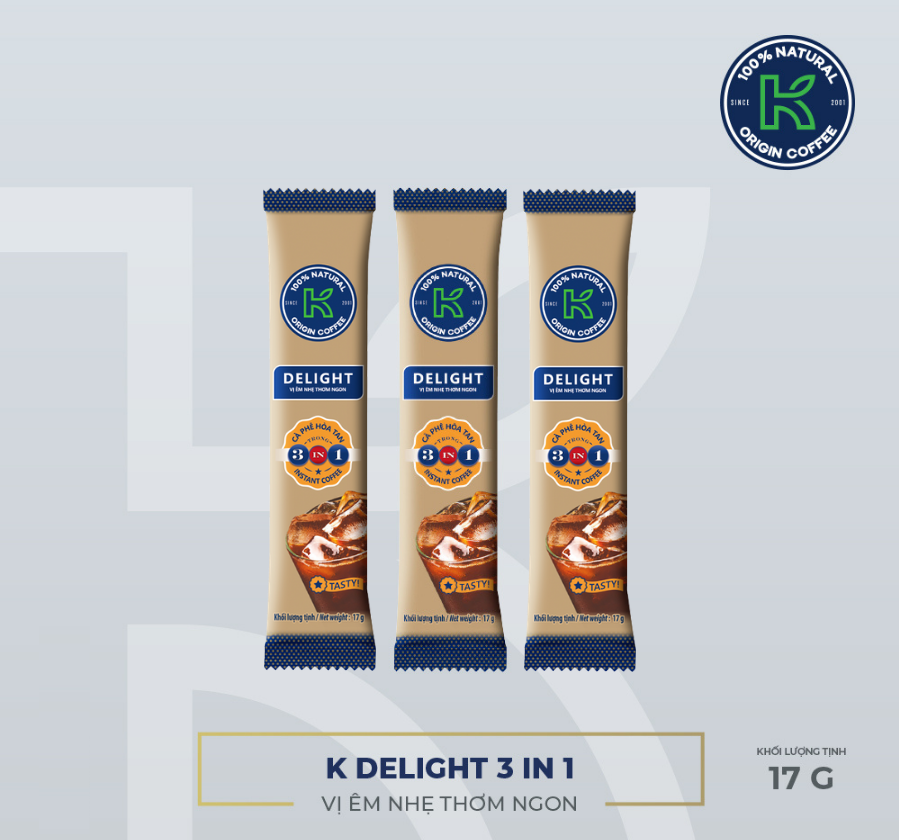 10 gói cà phê K coffee 3in1 delight 17g