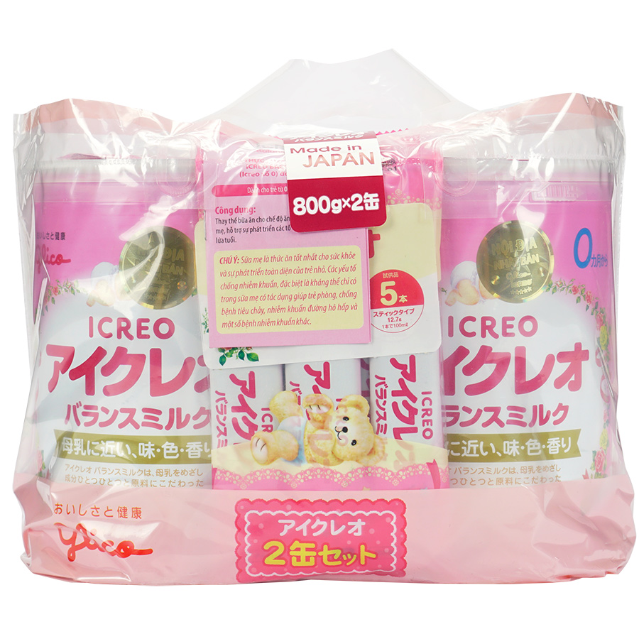 Combo 2 Sữa Công Thức Glico Icreo Balance Milk Số 0 (800g)