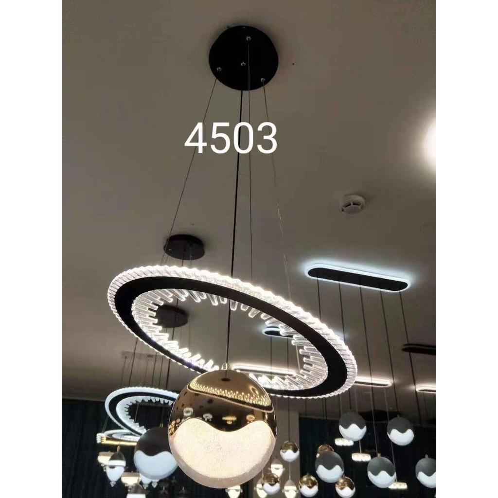 Đèn thả thủy tinh hình cầu vòng tròn trang trí nội thất phòng bếp, phòng ăn sang trọng hiện đại mã 4503