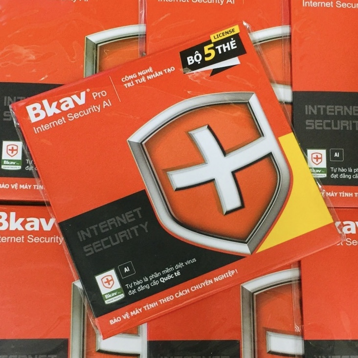 Phần mềm diệt virus BKAV Pro AI - Bộ 5 thẻ: sử dụng cho 5 PCs/1 năm - Hàng chính hãng