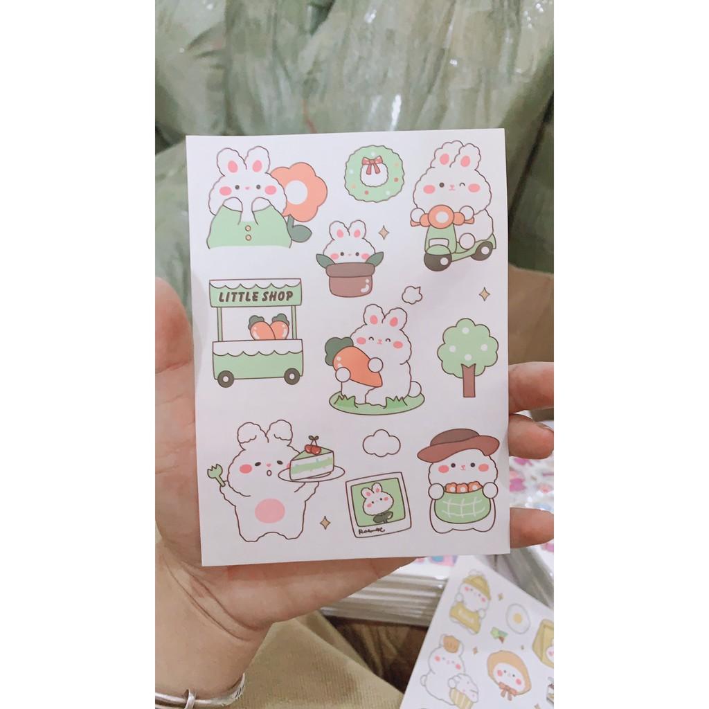 Set 4 Tấm Sticker Xinh Dễ Thương Hình Dán Cute Stickers Trang Trí Sổ Tay Dán Mũ Bảo Hiểm điện thoại siêu đẹp