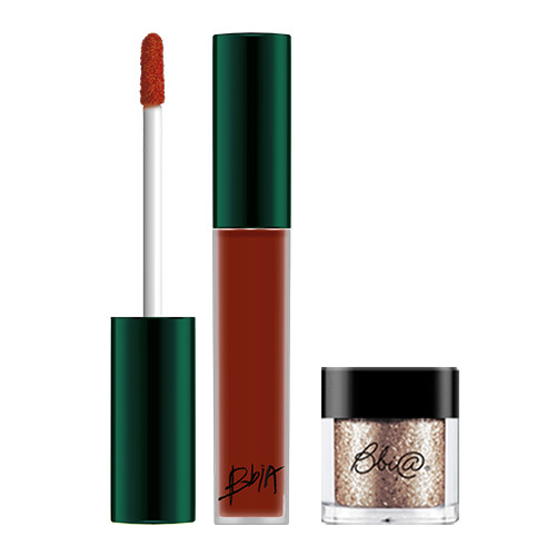 Combo Son kem lì Bbia Last Velvet Lip Tint Asia Edition 5g-A1 Singapore Orange + Hủ nhũ mắt Bbia Pigment 1.8g - #05 Bitter Taste