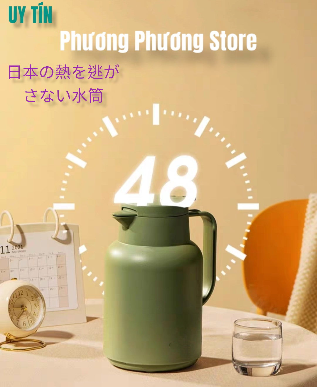 Phích Pha Trà, Bình Giữ Nhiệt, Bình Ủ B16 (1.8L)  Giữ Nhiệt Nóng Lạnh Suốt 24h