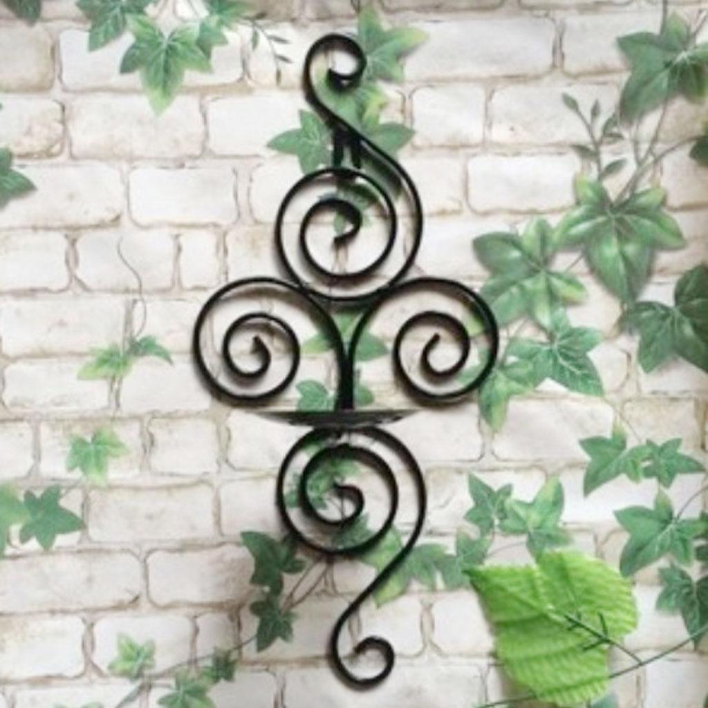 2x Wall-mounted Vintage Iron Tealight Holder Candle Votive Candle Holder Black