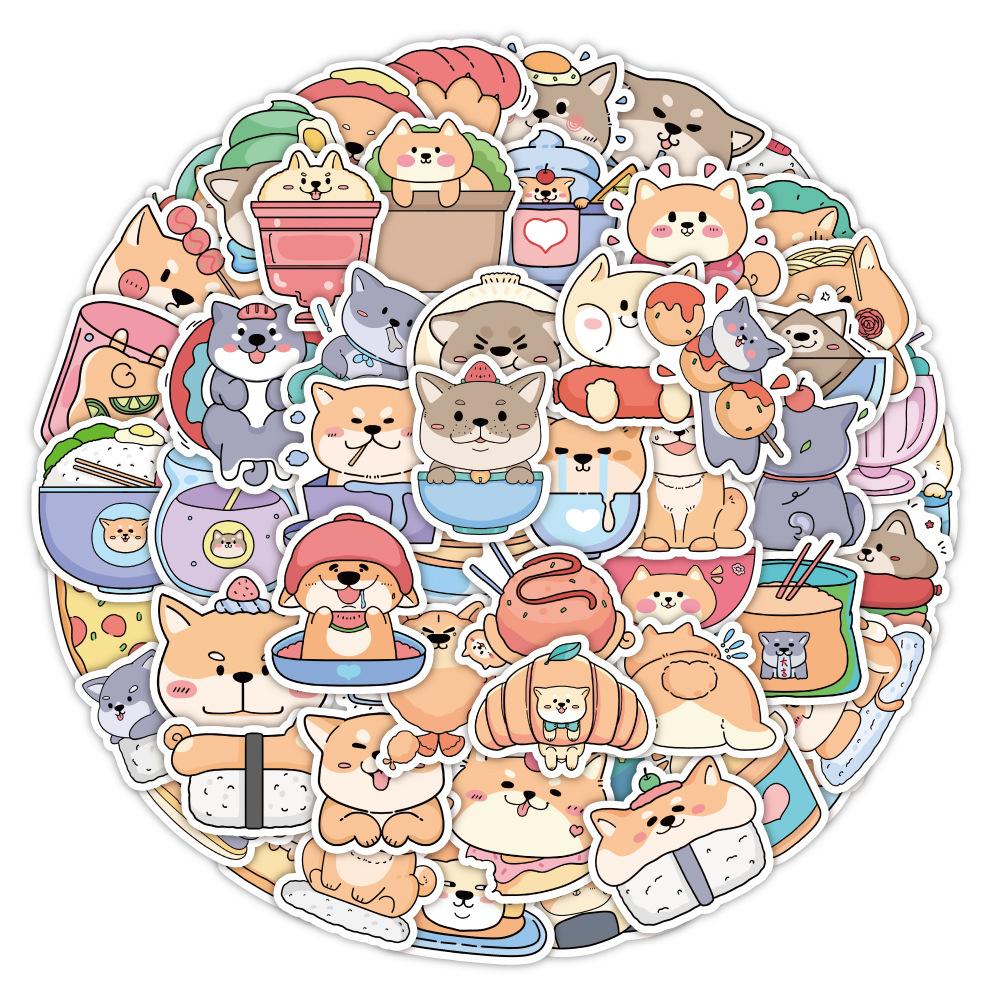 Sticker CHÓ SHIBA INU CHIBI hoạt hình cute trang trí mũ bảo hiểm,guitar,ukulele,điện thoại,sổ tay,laptop