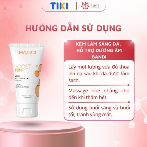 Kem dưỡng sáng làm đều màu da - BANDI BOOST CARE Brightening cream with Turmeric 50ml