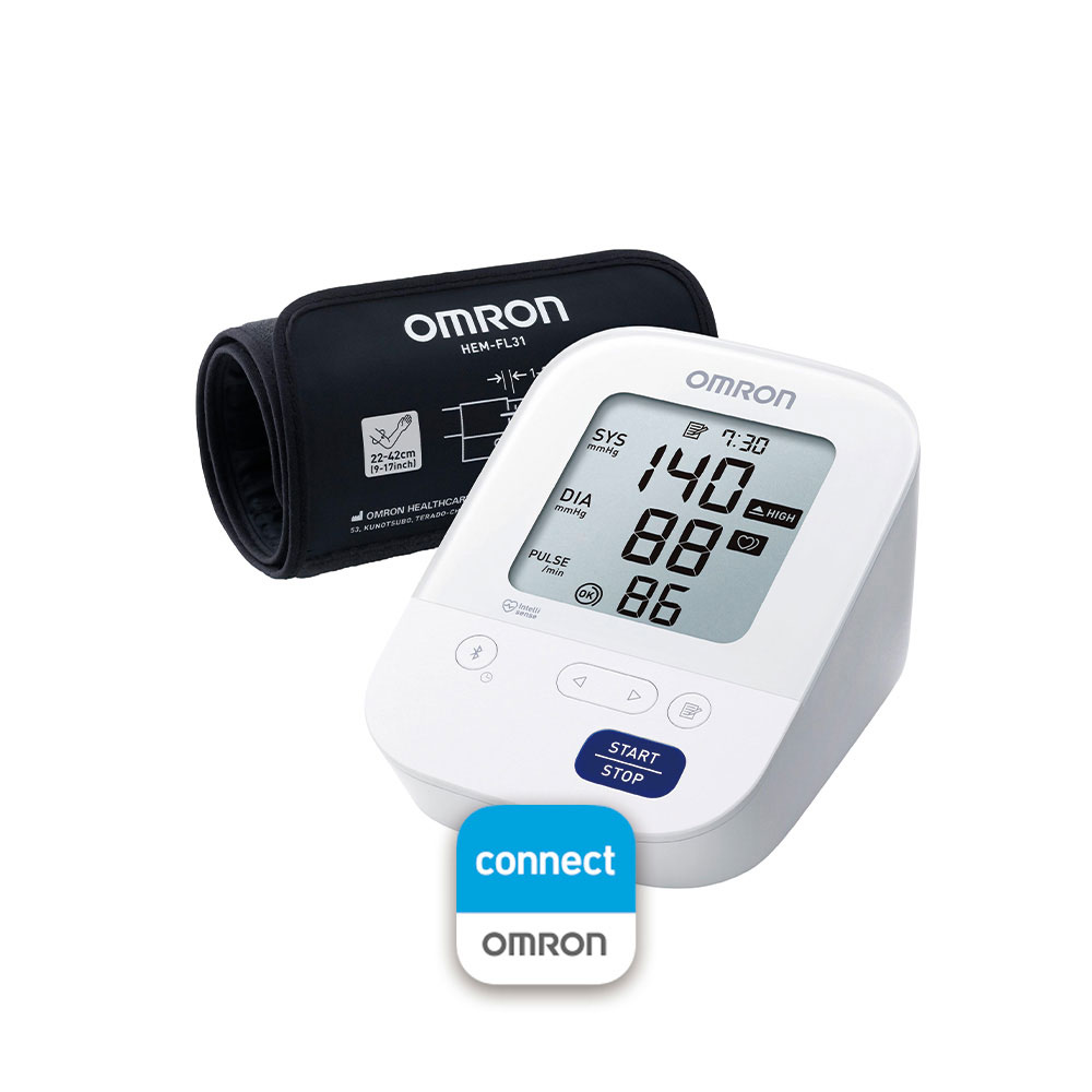 Máy Đo Huyết Áp Bắp Tay Omron HEM-7156T Có Kết Nối Bluetooth + Tặng Kèm Adapter Thường