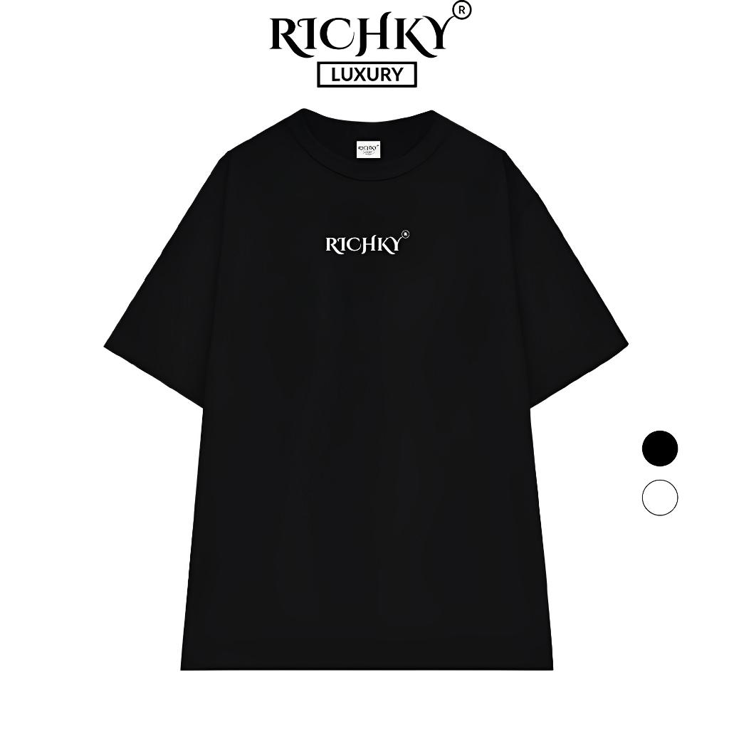 [Mã INBAU300 giảm 10% đơn 250K] Áo Thun Unisex Richky Premium Tee Luxury Vietnamese Royal Đen - RKP06