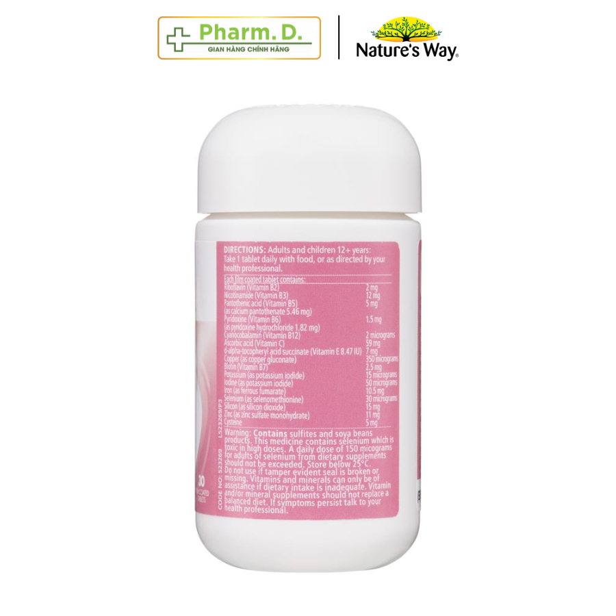 Viên Uống NATURE'S WAY Hair Growth Support Hỗ Trợ Mọc Tóc, Hồi Phục Hư Tổn Và Giúp Tóc Bóng Mượt