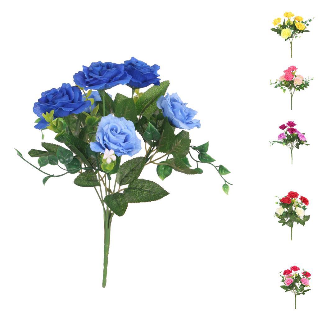 2 Bunch Rose Artificial Silk Flower Bouquet Plant Wedding Decor