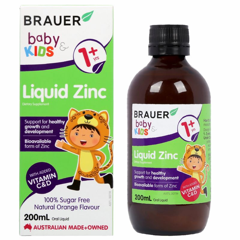 Brauer Baby & Kids Liquid Zinc bổ sung kẽm tăng cường đề kháng (200ml)