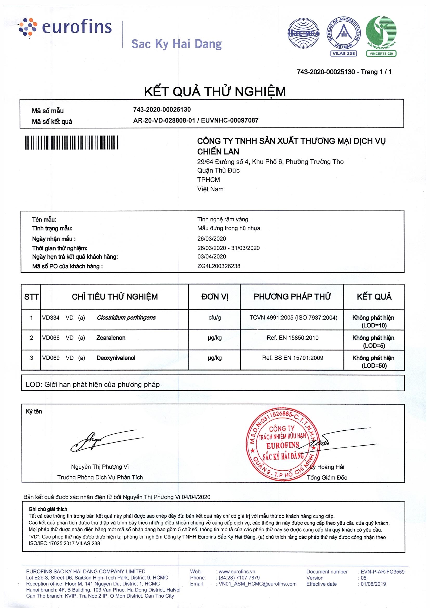 Tinh nghệ răm vàng Mộc Lan