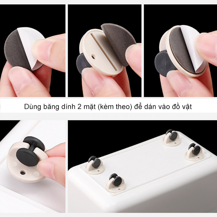 Bộ 4 bánh xe mini tiện dụng gắn đồ vật giúp di chuyển kệ, hộp, giá để đồ dễ dàng