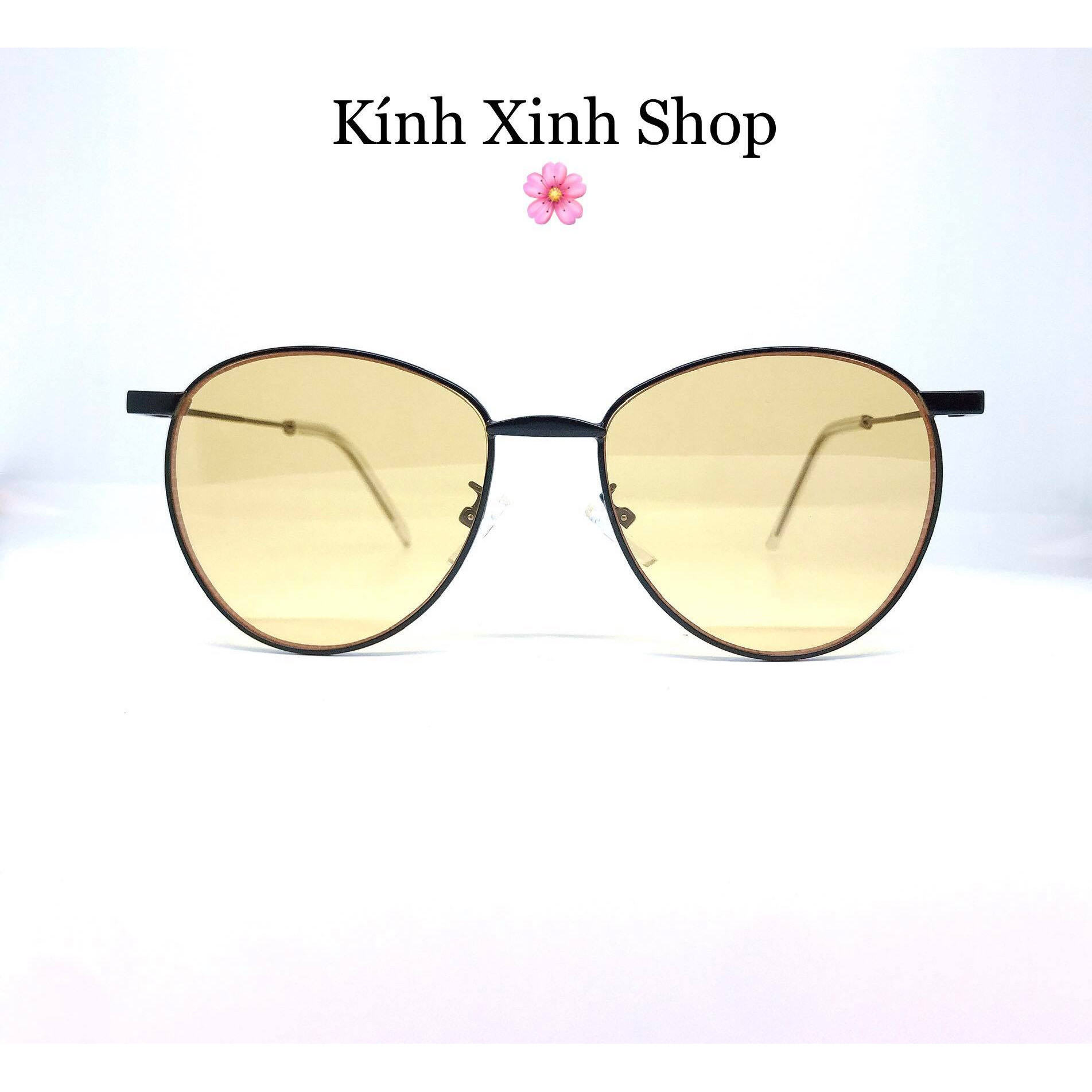 Kính râm màu Mắt tròn ulzzang sành điệu siêu chất cho Nam và nữ