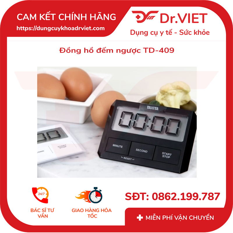 Đồng hồ đếm ngược TD-409 (tính toán thời gian nấu ăn, học tập, dùng trong  salon tóc hay các cuộc thi ) Lucass - Dr Viet