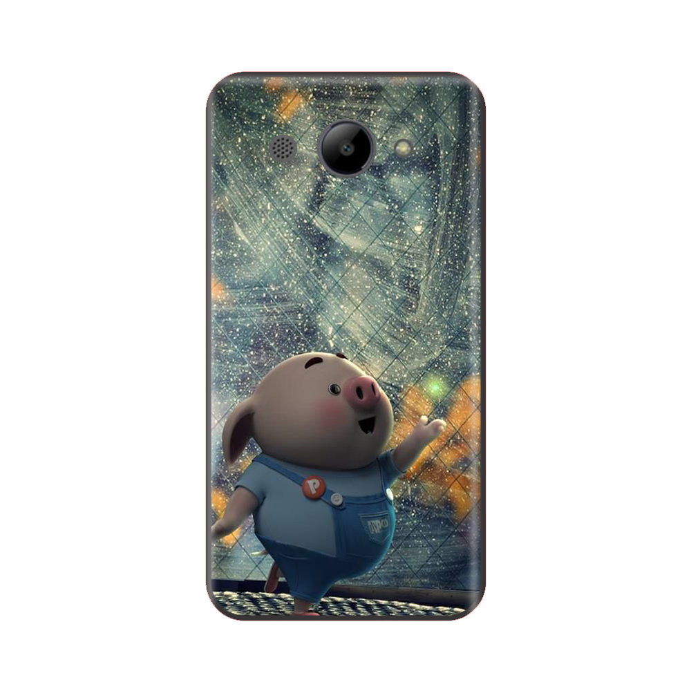 Ốp lưng TPU viền dẻo cho điện thoại HUAWEI Y3 2017 Hình Heo Con Chạy Bộ