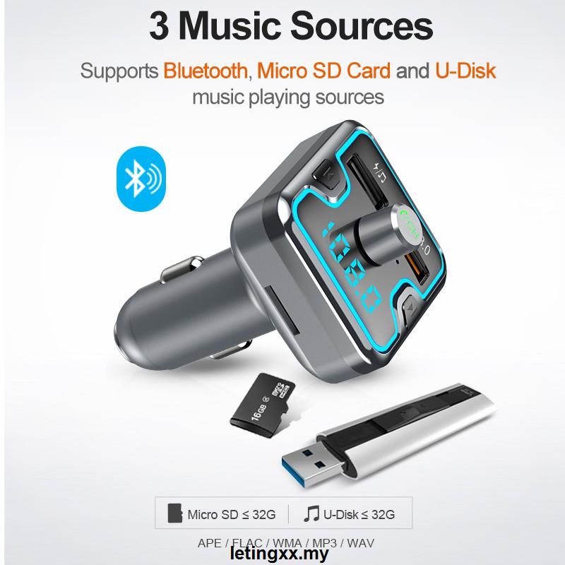 Máy Nghe Nhạc Mp3 Bluetooth 5.0 Qc3.0 Cho Xe Hơi