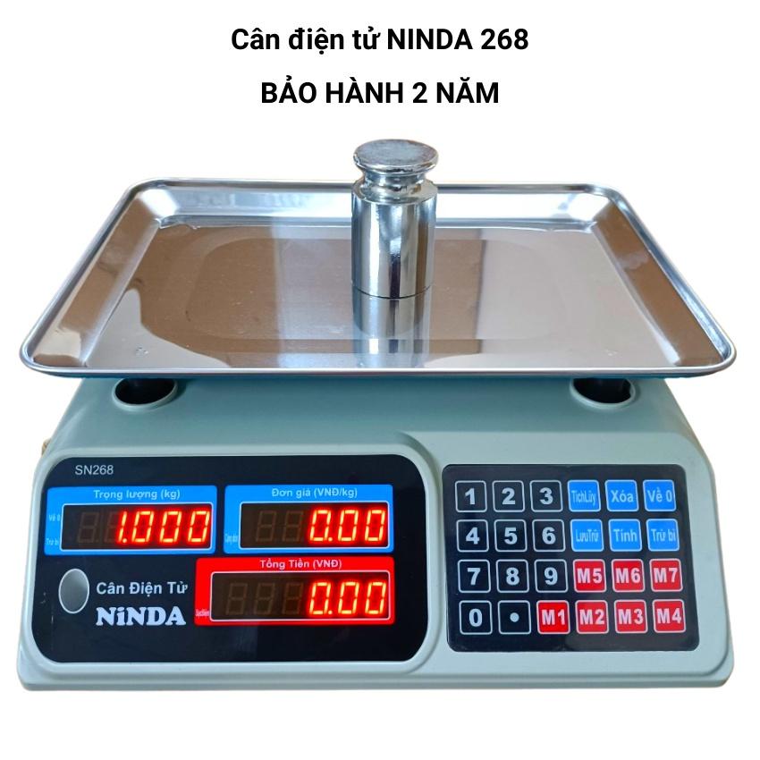 [ bảo hành 2 năm ] cân tính tiền điện tử NINDA 268 ( 30kg/1 ) dùng cho cân trái cây, thực phẩm...