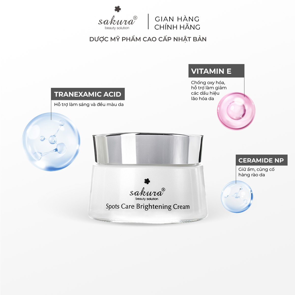 Kem Dưỡng Trắng Sakura Spots Care Brightening Cream (45g)