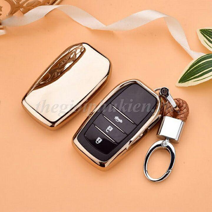 Ốp silicon bảo vệ chìa khóa cho xe Toyota Fortuner, Corolla Altis, Innova, Hilux, Yaris…kèm móc đeo INOX