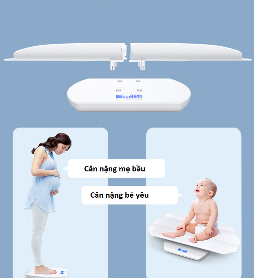 Cân sức khỏe trẻ sơ sinh và cân sức khỏe bà bầu.