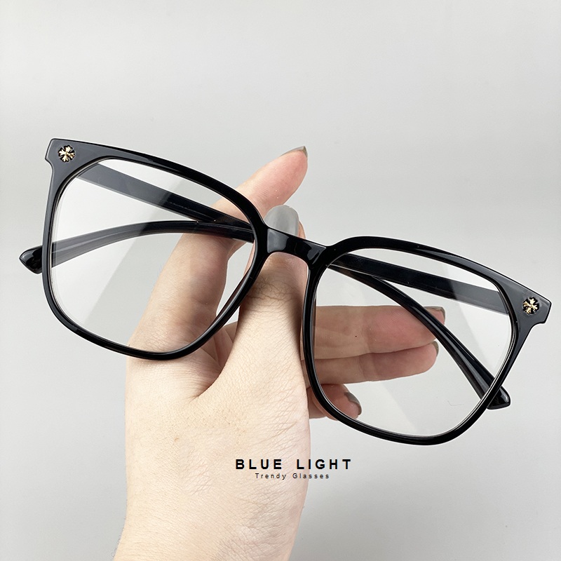 Gọng Kính Cận, Kính Giả Cận Mắt To Rộng Gọng Nhựa Dẻo - BLUE LIGHT