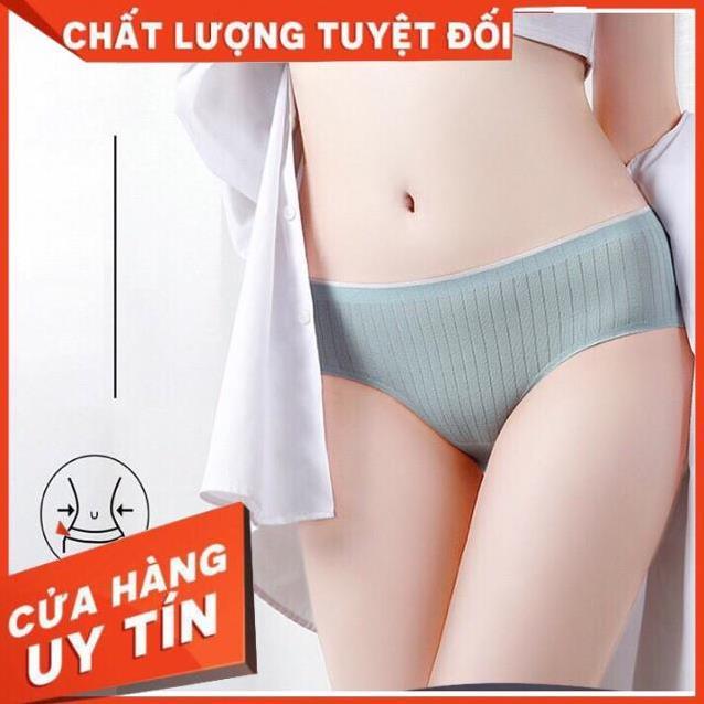 Quần Lót Cotton Gân Tăm Không Đường May Kháng Khuẩn
