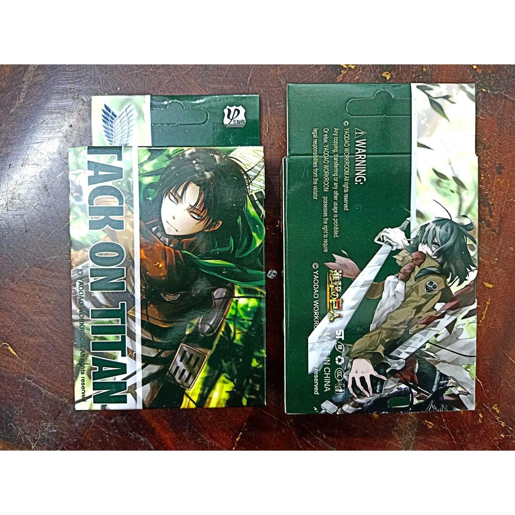 Bộ thẻ bài Attack On Titan in hình hoạt hình bài Tấn Công Người Khổng Lồ poker 54 lá tú lơ khơ kèm hộp đựng cao cấp