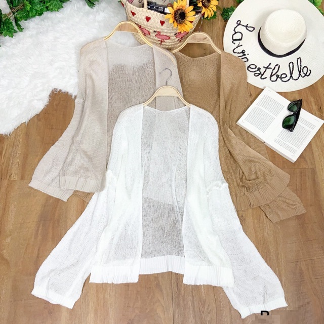 Áo khoác cardigan vải len mỏng cho các nàng