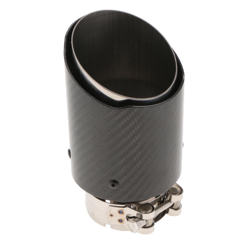 Carbon Fiber Car Rear Exhaust Tail Pipe Tip Rear Muffler Silencer Pipe 63mm