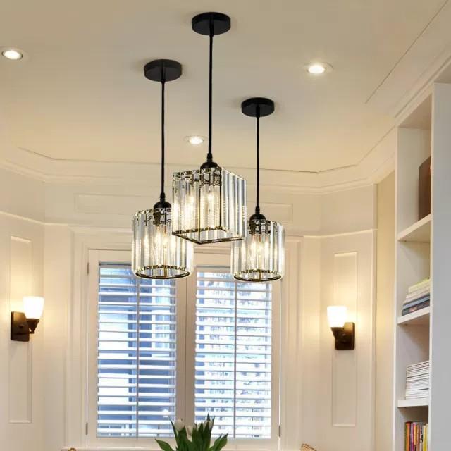 Đèn thả bàn ăn, đèn thả, đèn thả quán cafe, đèn thả trang trí TPL - 04 chao vuông