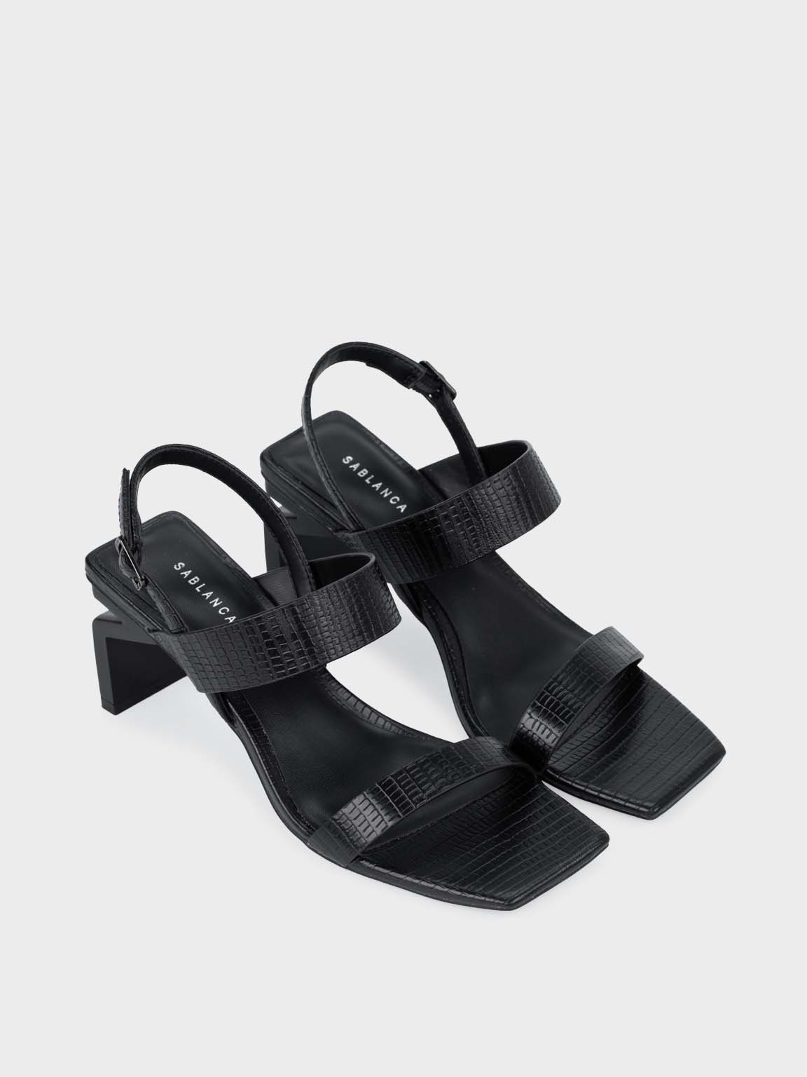 Giày sandal cao gót nữ quai ngang đế cách điệu Sablanca 5050SN0169