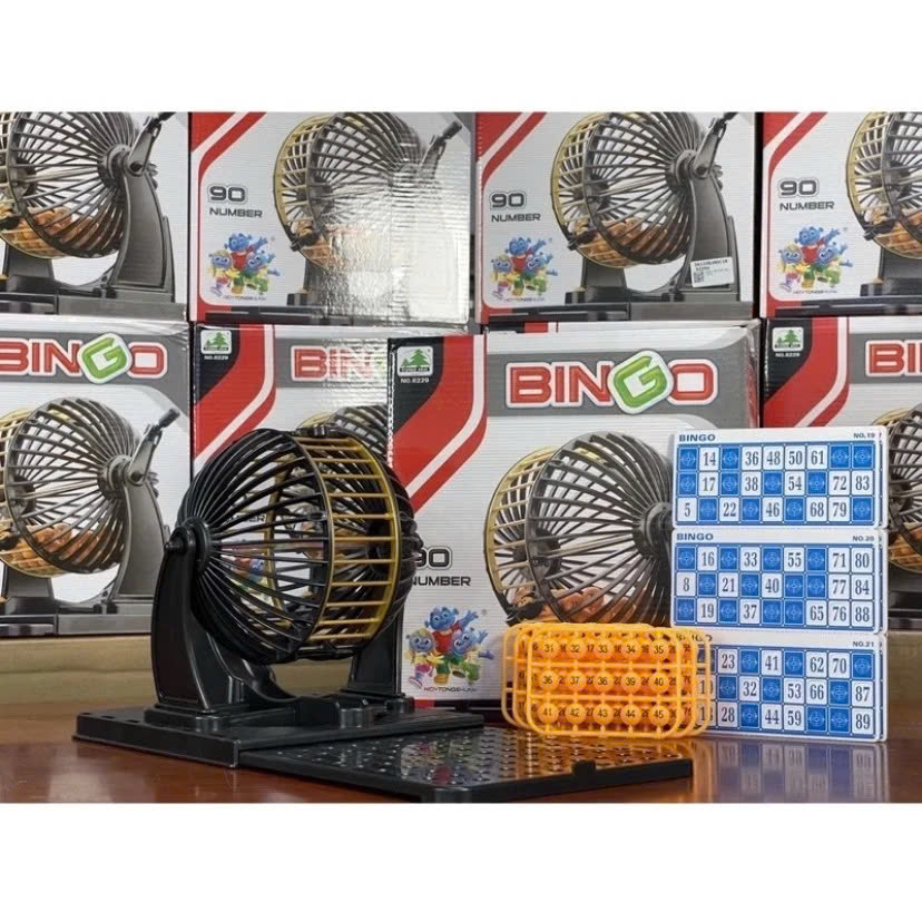 Bộ Lồng Quay xổ số Lô Tô Bingo 90 Số loại to 24 lá và 48 lá - Hàng nhập khẩu