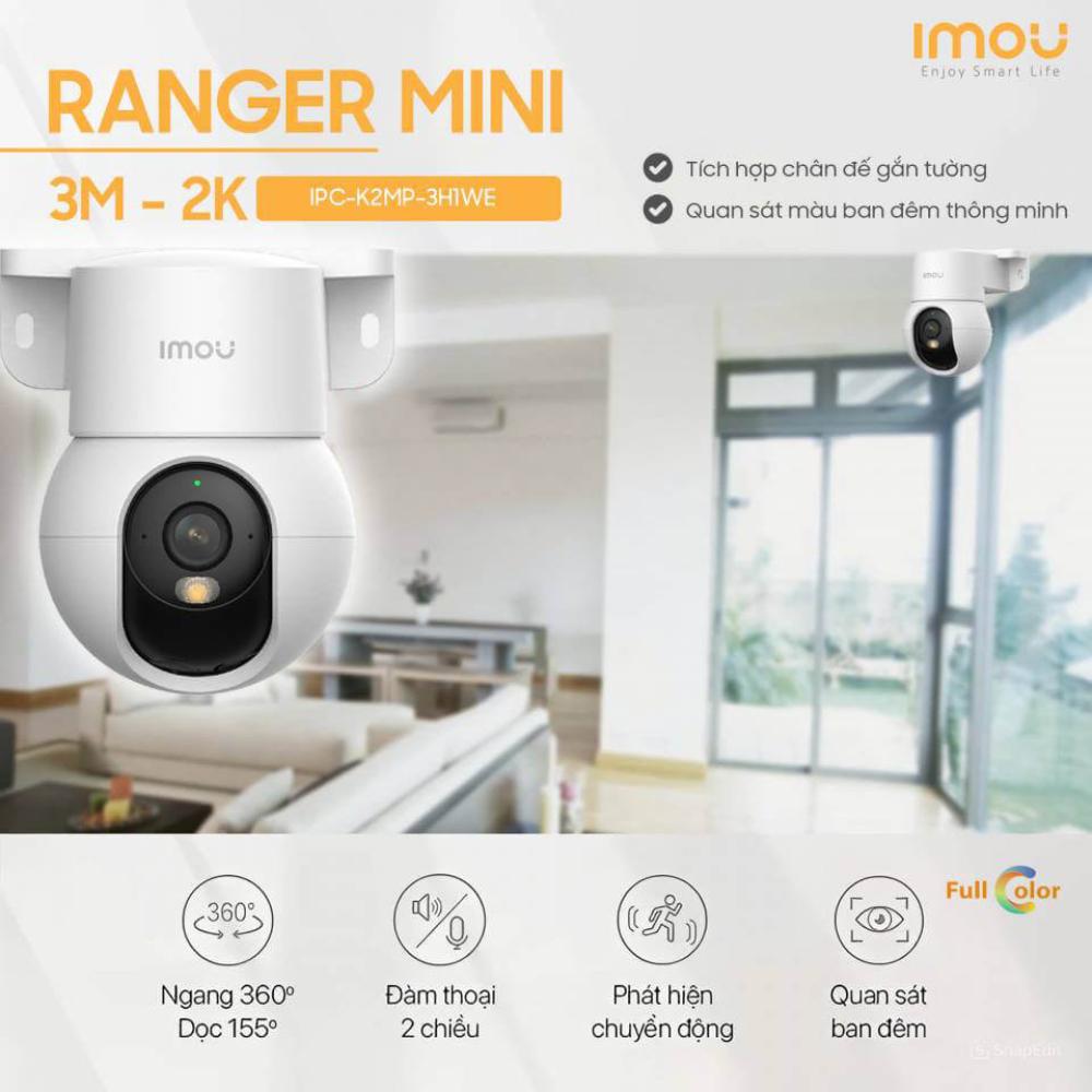 Camera IMOU Wifi Trong Nhà Ranger Mini K2MP 3MP/5MP Đàm Thoại 2 Chiều, Màu Ban Đêm - TRANGIATELECOM Hàng chính hãƞg Hàng nhập khẩu - K2MP 5MP
