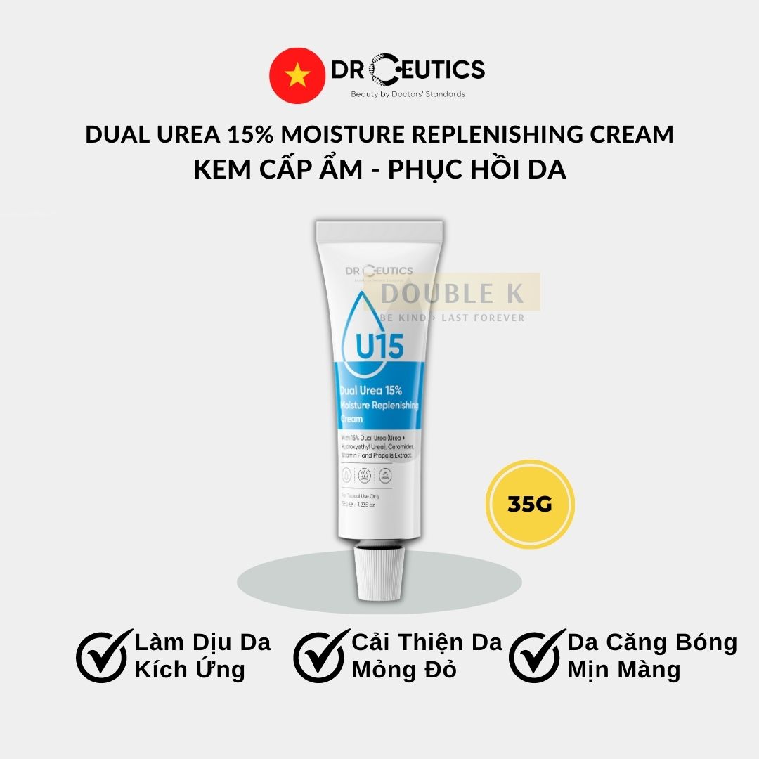 Kem Cấp Ẩm DrCeutics Dual Urea 15% Moisture Replenishing Cream - Phục Hồi Da Mỏng Yếu, Kích Ứng - Double K